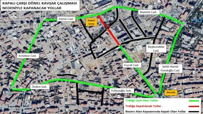İnönü Caddesi’nden Fuzuli Caddesi’ne geçişte kavşak çalışması